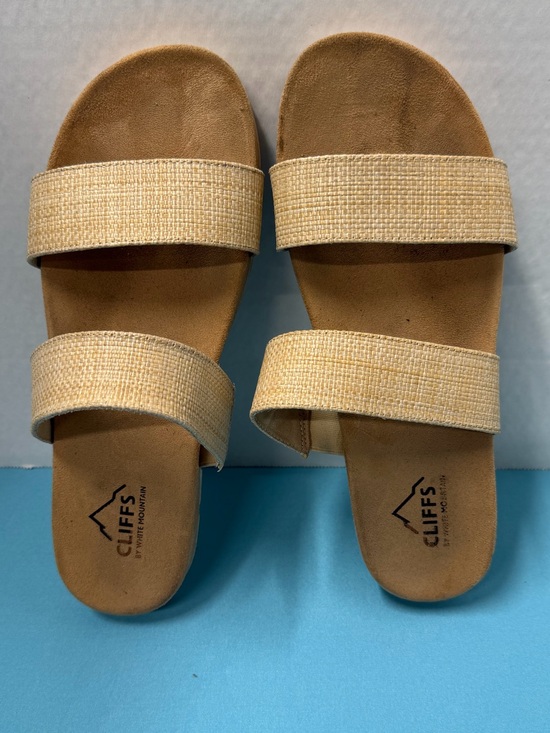 Cliffs by WHITE MOUNTAIN Shoes - Cliffs by WHITE MOUNTAIN Beige Woven Double-Strap Slide Sandals